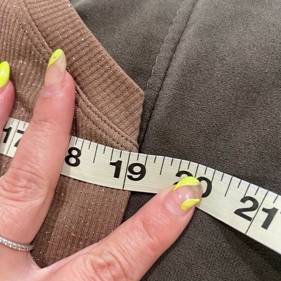 Athleta Brown Tank Metallic Knit Racerback Top Size Large - Picture 8 of 10